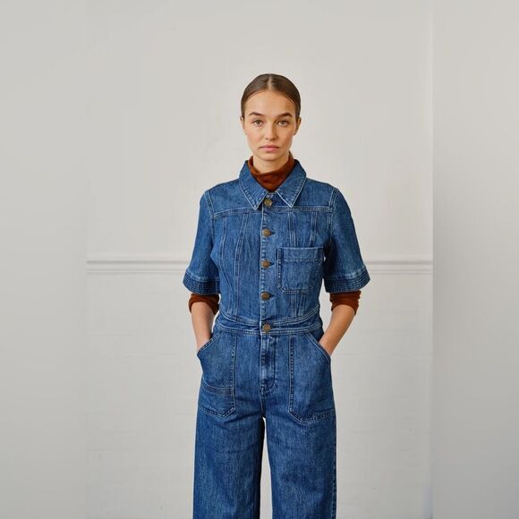NEW Anthropologie Seventy + Mochi Elodie Denim Jumpsuit Size 2 - Picture 9 of 16